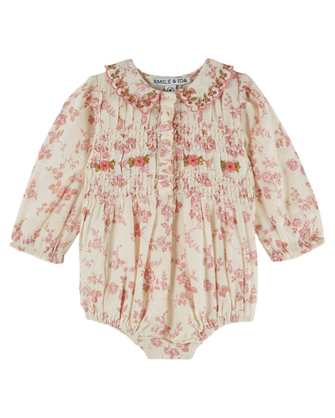 Emile et Ida Rosalie Smocked Embroidered Romper