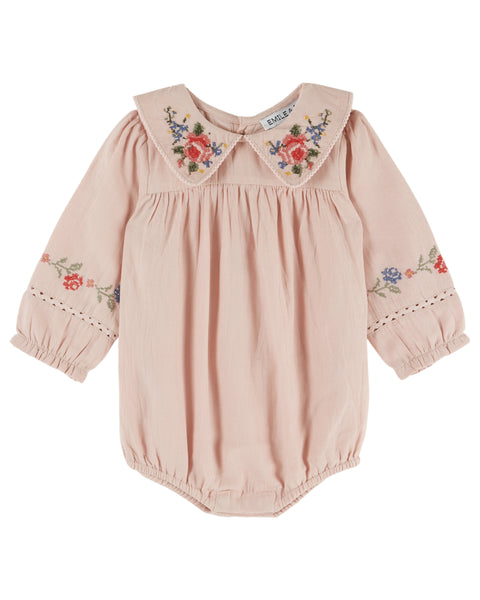 Emile et Ida Rose Cross Stitch Romper