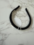 Halo Luxe Black Juliana Textured Knit Headband