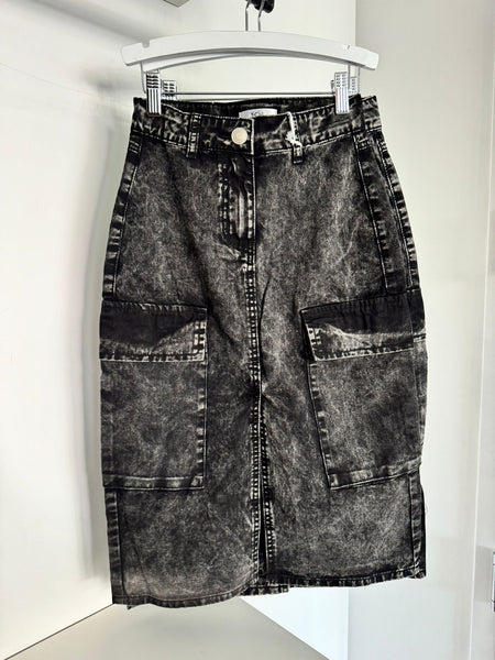 Y Clu Cargo Denim Jean Skirt