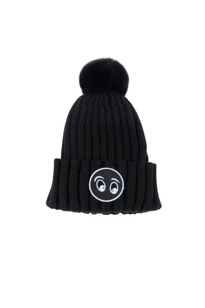 Loud Apparel Black Pompom Hat