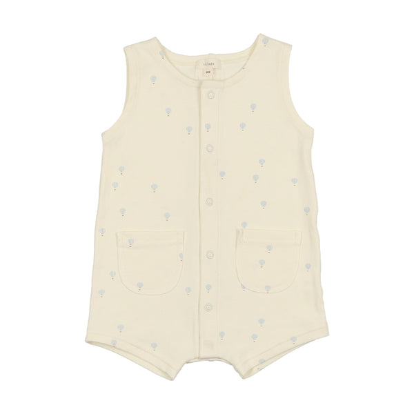 Lilette Cream/Blue All Over Hot Air Balloon Romper