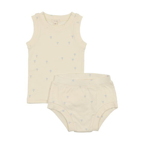 Lilette Cream/Blue All Over Hot Air Balloon Sleeveless Set