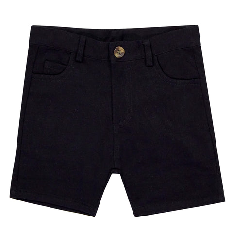 Crew Kids Basics Black Slim Knit Shorts