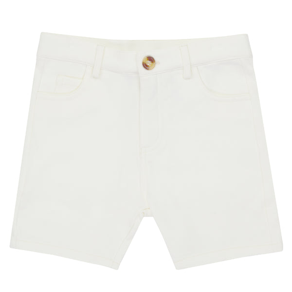 Crew Kids Basics Off White Slim Knit Shorts