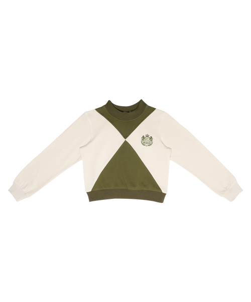 Crew Kids Essentials Green Gia Colorblock Sweatshirt