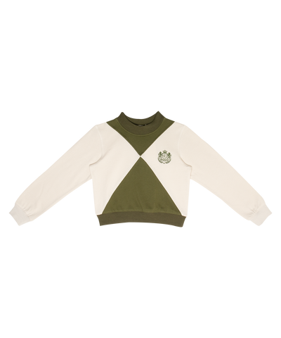 Crew Kids Essentials Green Gia Colorblock Sweatshirt