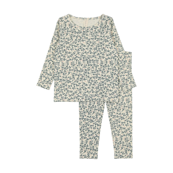 Lilette Slate All Over Floral Long Sleeve Set