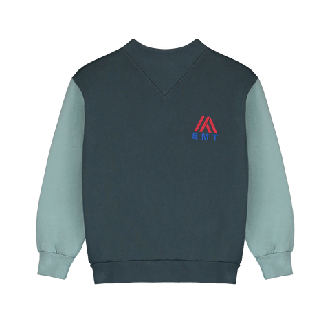 Bonmot Dusty Navy & Green V Sweatshirt