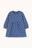 Tinycottons Blue Flower Grid Dress