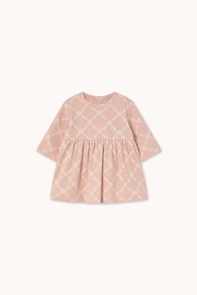 Tinycottons Pink Flower Grid Baby Dress
