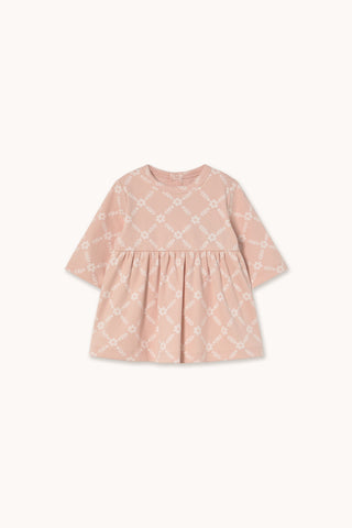 Tinycottons Pink Flower Grid Baby Dress