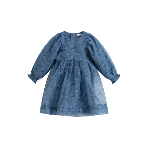 C'era Una Volta Dusty Blue Flower Kana Dress