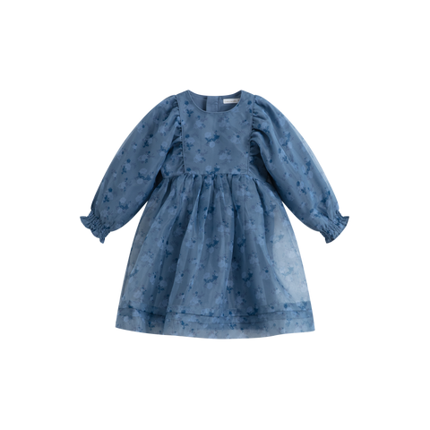 C'era Una Volta Dusty Blue Flower Kana Dress
