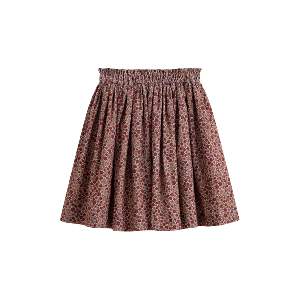C'era Una Volta Burgundy Flower Corduroy July Skirt