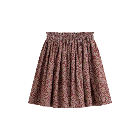 C'era Una Volta Burgundy Flower Corduroy July Skirt