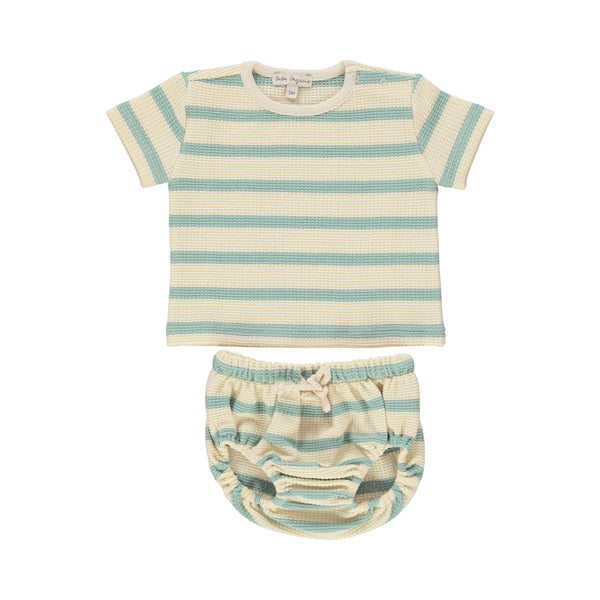 Bebe Organic Arthur Aquamarine Stripe Baby Set