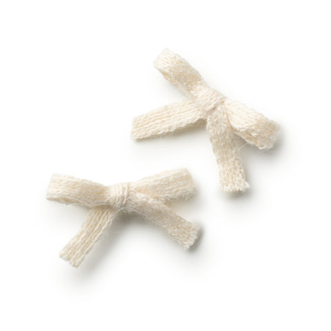 Halo Luxe Ivory Avery Ribbed Knit Double Clip Set