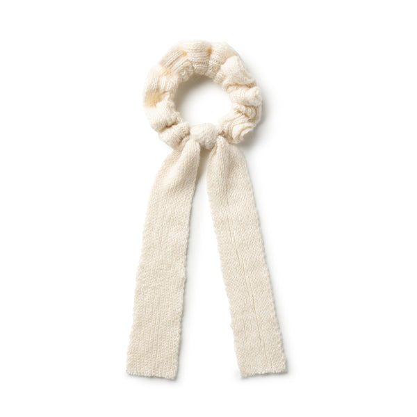 Halo Luxe Ivory Ava Ribbed Knit Long Tail Scrunchie