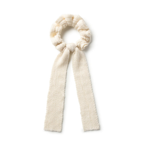 Halo Luxe Ivory Ava Ribbed Knit Long Tail Scrunchie