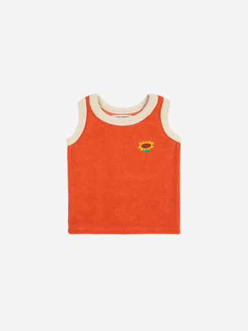 Bobo Choses Red Sunflower Terry Tank Top