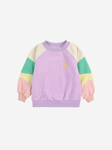 Bobo Choses Lilac Terry Cloth Color Block Sweatshirt