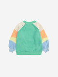 Bobo Choses Green Terry Cloth Color Block Sweatshirt