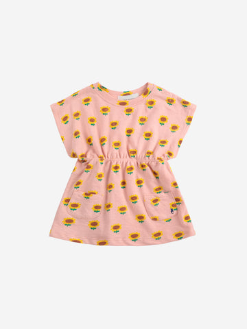 Bobo Choses Smiling Pink Sunflower All Over Baby Dress