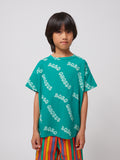 Bobo Choses Green Wavy All Over T-Shirt