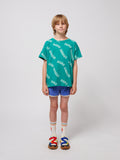 Bobo Choses Green Wavy All Over T-Shirt