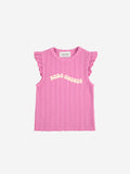 Bobo Choses Fuchsia Wavy Ruffled T-Shirt