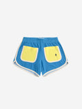 Bobo Choses Blue & Yellow Color Block Terry Cloth Shorts