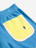 Bobo Choses Blue & Yellow Color Block Terry Cloth Shorts