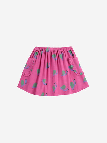 Bobo Choses Fuchsia Funny Snail All Over Woven Skirt