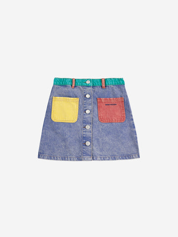 Bobo Choses Colorblock Denim Skirt