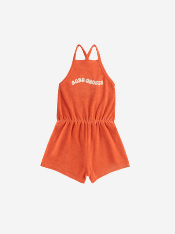 Bobo Choses Red Wavy Bobo Terry Cloth Playsuit