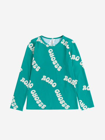 Bobo Choses Green Wavy Green All Over Swim Top