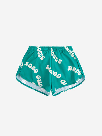 Bobo Choses Green Wavy Green All Over Swim Trunks