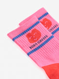 Bobo Choses Fuchsia Joyful Face Short Socks