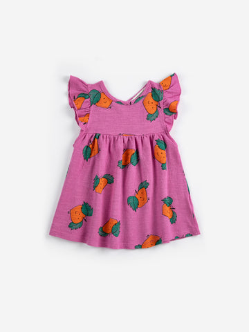 Bobo Choses Baby Fuchsia Tangerine All Over Ruffled Dress