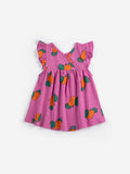 Bobo Choses Baby Fuchsia Tangerine All Over Ruffled Dress
