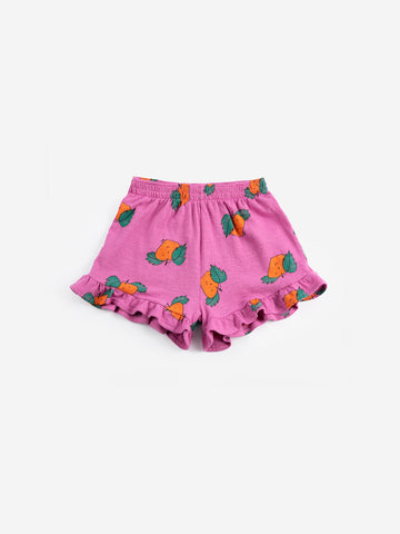 Bobo Choses Purple Tangerine All Over Ruffled Shorts