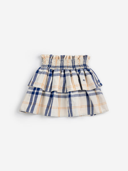 Bobo Choses Off White Fun Tartan Woven Skirt