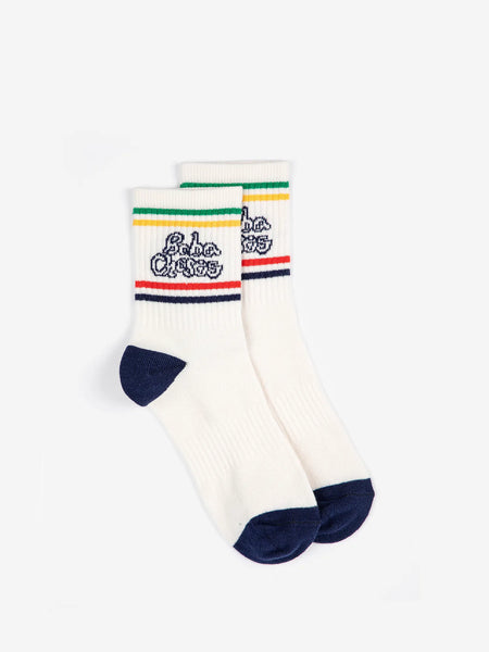 Bobo Choses Off White Bobo By Hand Short Socks
