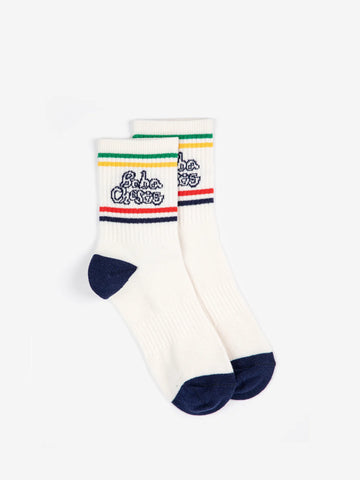 Bobo Choses Off White Bobo By Hand Short Socks