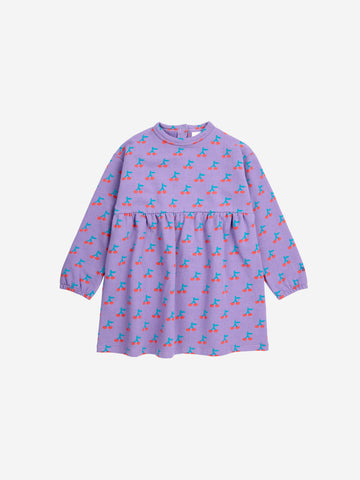 Bobo Choses Baby Purple Cherry All Over Dress