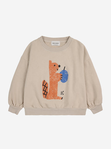 Bobo Choses Light Brown Hungry Squirrel Sweatshirt