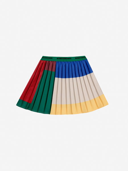 Bobo Choses Multicolor Color Block Pleated Skirt