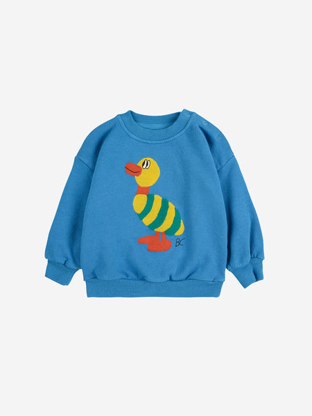 Bobo Choses Baby Blue Striped Duck Sweatshirt