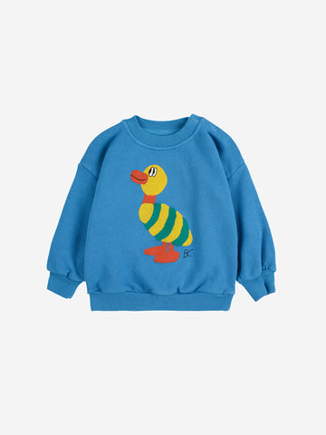 Bobo Choses Baby Blue Striped Duck Sweatshirt